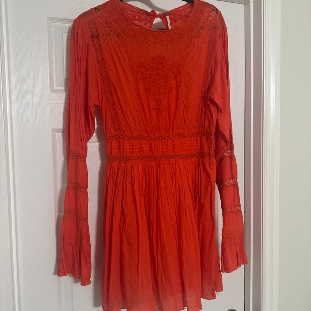 Orange Long Sleeve Dress